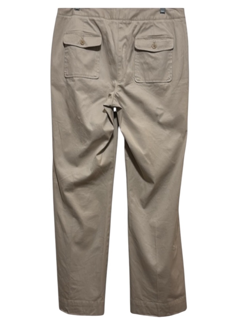 Talbots Heritage Size 10 Beige High Rise Sailor Button Wide Leg Pants - Picture 3 of 10